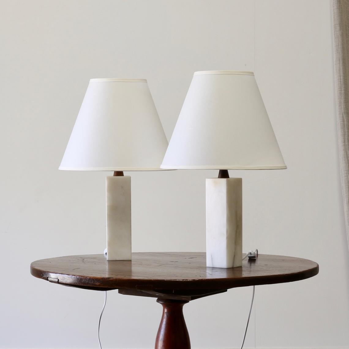 Pair of Marble Lamp Bases 